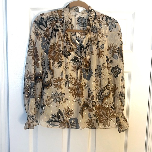 LOFT HOLIDAY BLOUSE - Picture 1 of 6